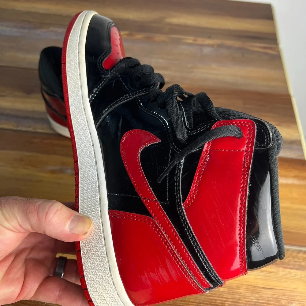 Air Jordan 1 High OG Patent Bred Men's Size 9.5 555088-063 Used No Box